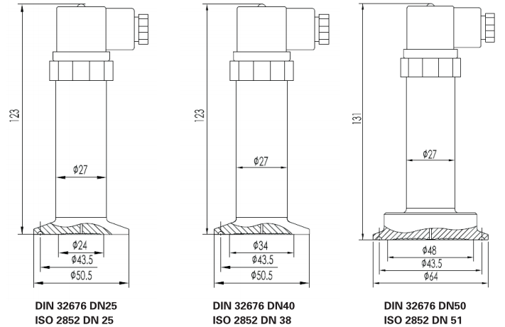 衛生型表壓變送器外形尺寸