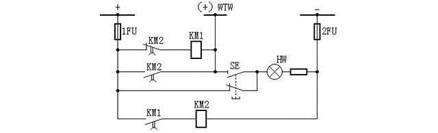 由兩個中間繼電器構成的閃光裝置接線圖