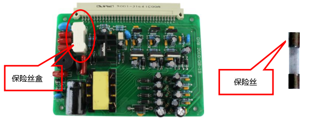 保險絲在SWP-ASR300電路板上的位置