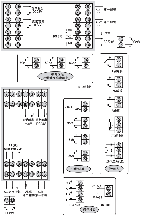 SWP-T805光柱調節器接線圖