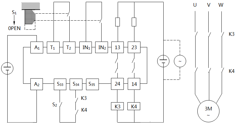 安全繼電器應用示意圖