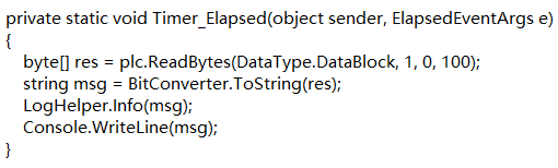 定時器定時讀取PLC數據，然后通過Log4Net直接存儲到數據中