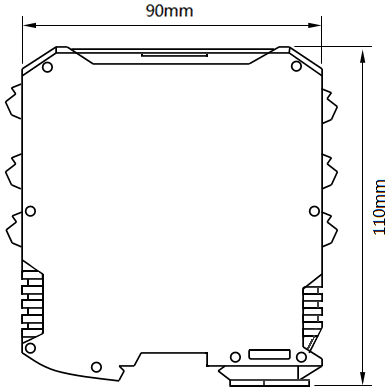 四路電流信號采集器外形尺寸