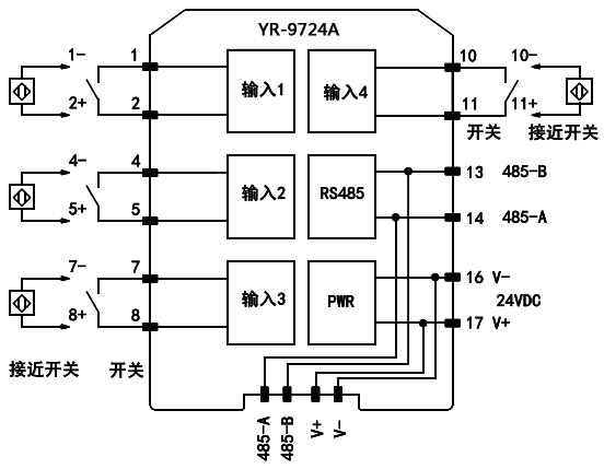 開關量輸入遠程I/O模塊接線圖