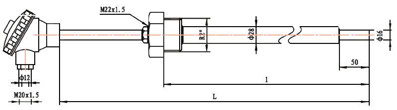 煙道風道熱電偶結構示意圖