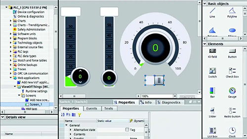 西門子TIA Portal中的內置儀表板和可視化組件可提高操作員的態勢感知，從而改善決策和效率