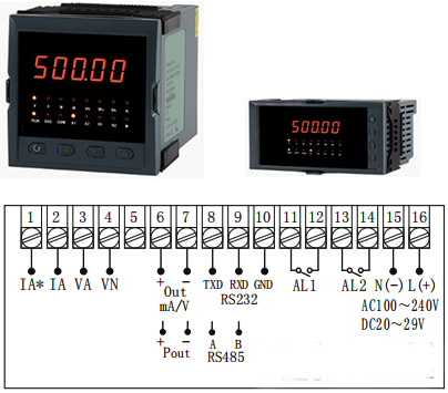 單相有功功率表接線圖