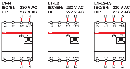 三相電路A、B、C或單相電路L-N接線時，開關最右邊兩極始終都接入電路，那么漏電保護和測試按鈕功能都不會受到影響