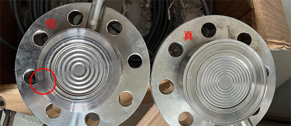 真假EJA118E膜盒細節對比